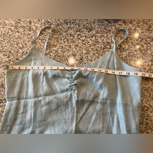 GAP Vintage Women's Light Blue Linen Maxi Dress - Picture 4 of 6